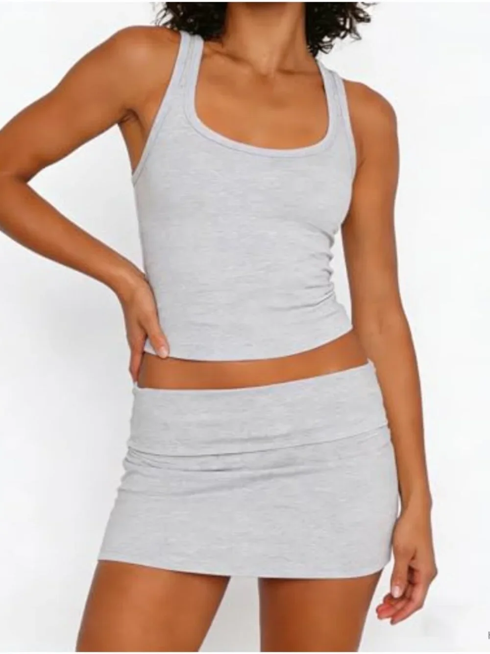 Y2K Fold Over Mini Skirt Low Rise Bodycon Elastic Waist Slim Fit
